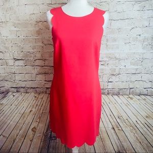 J Crew Coral Scalloped Sleeveless Dress